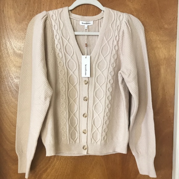 Heartloom Sweaters - Heartloom puff sleeve Cardigan